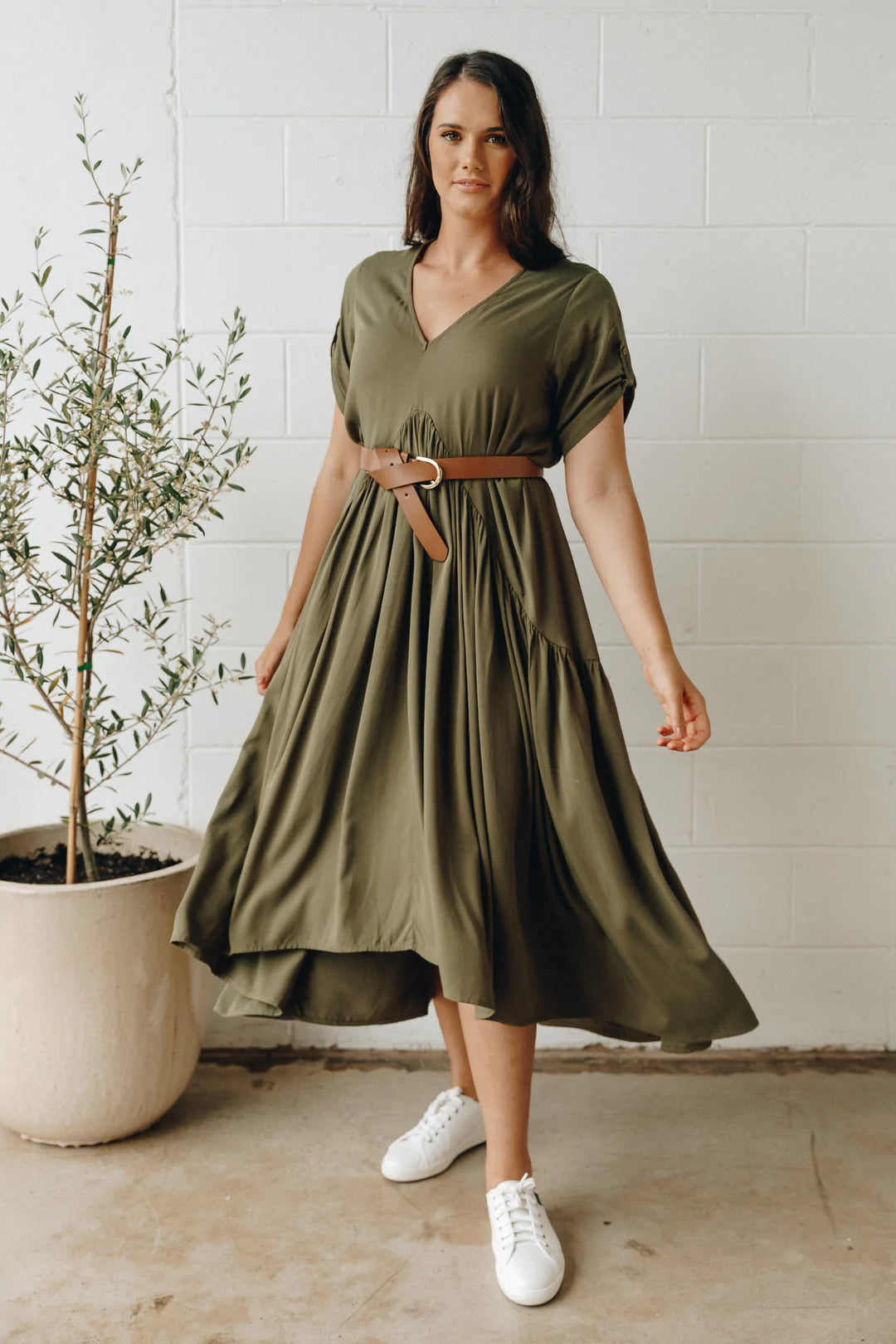 Peak Maxi Dress | Khaki