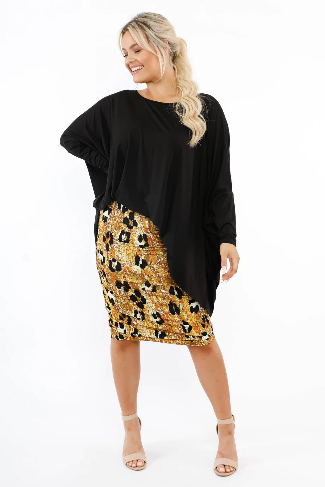 Leopard Ruche Skirt