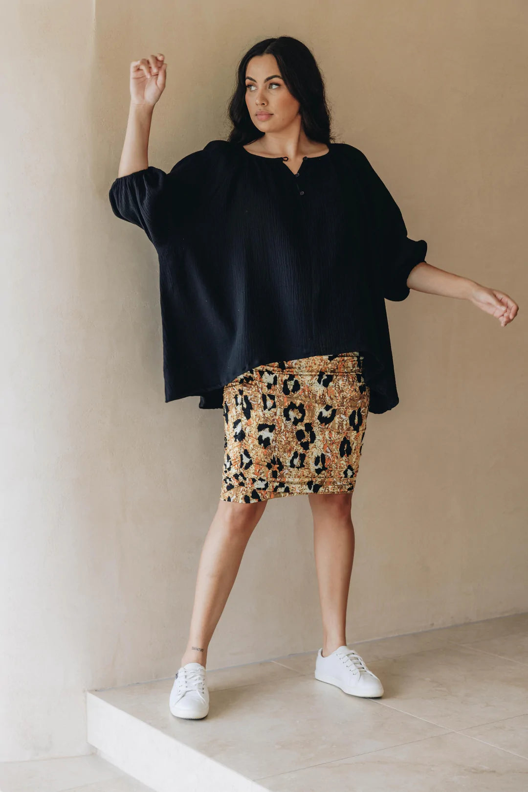 Leopard Ruche Skirt