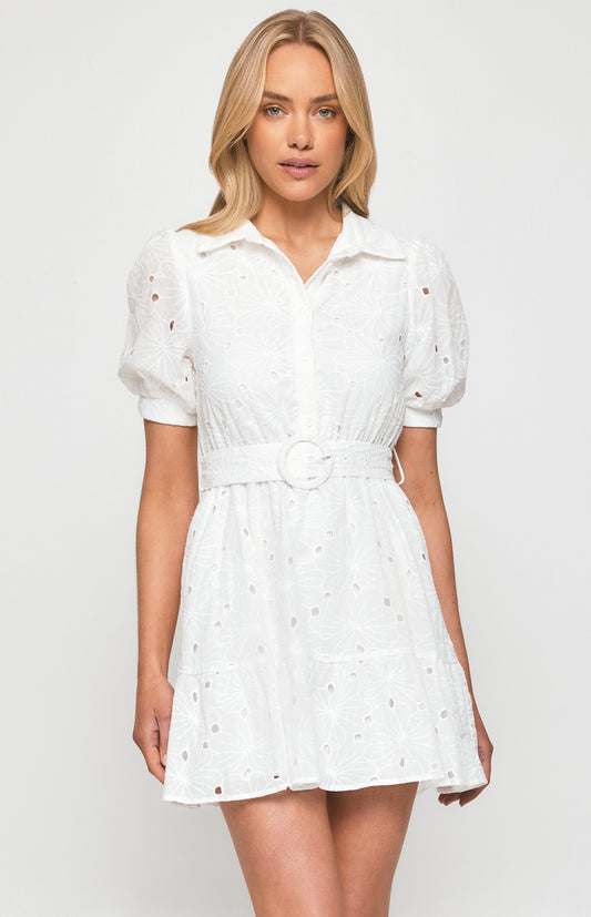 Cotton Embroidery Shirt Dress